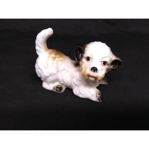 Vintage Enesco cute playful terrier glazed figurine 3" - Picture 1 of 12